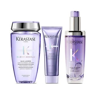 Kit Para Cabelos Loiros Kérastase_ Shampoo, Condicionador e Óleo